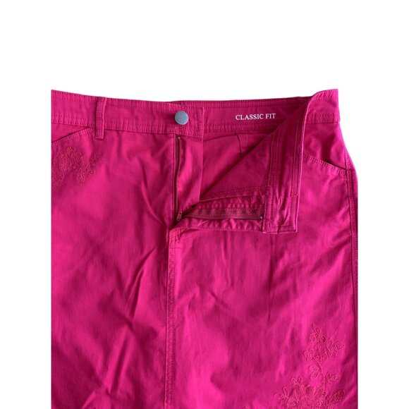 Croft & Barrow Womens Pink Skort Classic Fit Stretch Embroidered Details Size 8 - Picture 6 of 11